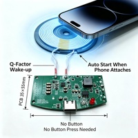 Batterie externe sans fil personnalisée avec fonction de réveil Q-factor, carte PCBA 35*55mm, prise en charge de la personnalisation ODM/OEM