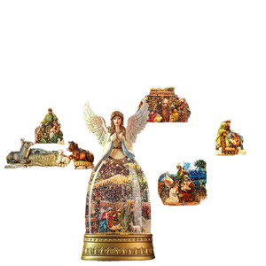 Boîte à <span class=keywords><strong>musique</strong></span> en verre cristal Angel avec lumière LED, eau scintillante rotative, design église, cadeau de Noël, personnalisable OEM - Product Image 1