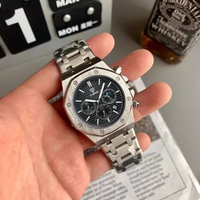 Montre à quartz pour homme entièrement automatique, multifonction, phase de lune, trois aiguilles, six aiguilles, bracelet en acier, marque suisse, neuve