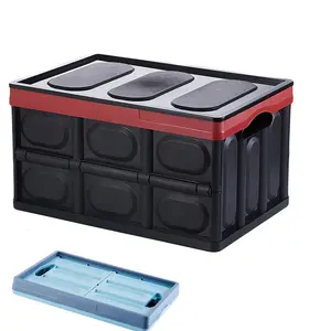 Amazon Hot Sale 30L 56L Collapsible Storage Bins Plastic Folding Stackable Utility Crates Storage Box Large for Trunk