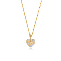 Collier Pendentif Cœur Flèche de Cupidon Élégant en Argent Sterling S925, Bijoux Fins, Pavé CZ, 2 Tons, Vente en Gros pour Femmes