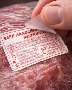 Wholesale Food Safe Handling Labels 2.25x1.125 Inch 1000 <b>Stickers</b> Per Roll Custom Print Meat Safety Information Adhesive Labels - Product Image 4