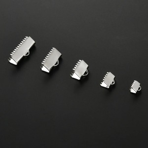 Sunling PJ007 20 pièces Pinces à sertir en acier inoxydable pour extrémités de ruban, attaches pour bracelets, marque-pages, connecteurs de cordons, bijoux DIY - Product Image 1
