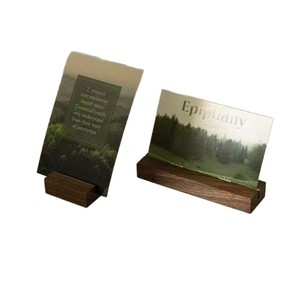 Solid Wood Card Holder Desktop Note <b>Stand</b> Simple Business Card Display Decorative Photo Label Holder Single Layer <b>Tree</b> Material - Product Image 1