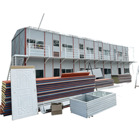 Maison mobile modulaire en conteneur d'acier moderne à 2 étages pour camping extérieur, avec cuisine, 3 salles de bain et espace de couchage, idéale pour les voyages