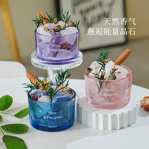 Difusor de Aroma de Piedra de Cristal con Flores y Hierbas Secas para Fragancia del Hogar, Adorno de Aceite Esencial de Larga Duración - Product Image 5