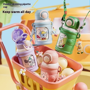 Taza termo al vacío de doble bebida de acero inoxidable 316 <span class=keywords><strong>con</strong></span> dibujos animados bonitos, taza de agua para guardería para niños a prueba de caídas, regalo de regreso a la escuela - Product Image 2