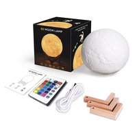 Vente en gros de table de chevet Ins Moon, lampe de bureau à LED peinte à la main, interrupteur de forme rechargeable par USB, style graffiti pour la maison