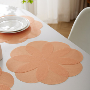 Tapete Aislante de Calor Petal Teslin, Redondo, Naranja Amarillo, Estilo Nórdico, para Mesa - Product Image 1