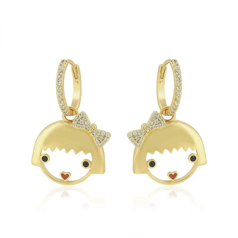 A00606089 Xuping Jewelry INSTAGRAM Phong Cách Đơn Giản Phù Hợp Với Tất Cả Các Cô Bé Con Trai Là Ngọt Ngào Đáng Yêu Bông Tai Vàng 14K