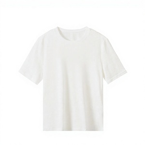 100% <strong>Linen</strong> <strong>Women's</strong> T-shirt Summer Cooling Snowflake Texture Round Neck Minimalist Loose Short Sleeve Pullover <strong>Top</strong> - Product Image 2