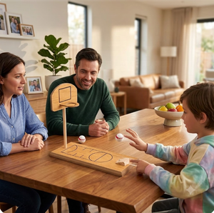 Set da Gioco <span class=keywords><strong>di</strong></span> Mini <span class=keywords><strong>Basket</strong></span> in Legno Personalizzato, Gioco da Tavolo Ecologico per Bambini e Adulti - Product Image 5