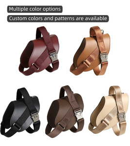 Arnés de lujo de cuero vegano para perro, marca privada, sin tirones, tipo chaleco, con hebilla metálica Cobra, venta al por mayor - Product Image 3