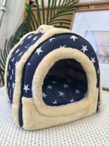 Cama para Animais de Estimação em Pelúcia Macia com Estampa de Estrelas, Tamanho Quente e Confortável, Removível - Product Image 3