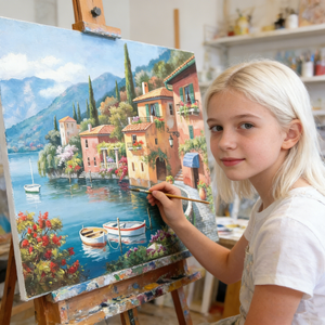 <span class=keywords><strong>Peinture</strong></span> par numéros pour débutants, kit de <span class=keywords><strong>peinture</strong></span> à l'huile DIY 40x50cm sans cadre avec peintures et pinceaux pour enfants et adultes, aucune compétence requise - Product Image 1