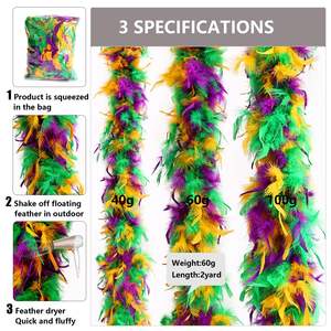 Özel 40/60/100g <span class=keywords><strong>2</strong></span> metre New Orleans Mardi Fluffy kabarık türkiye tüy Boa büyük 72 inç sahte tüy eşarp kostüm aksesuarı - Product Image 6
