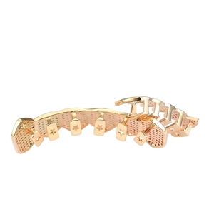 <span class=keywords><strong>Grillz</strong></span> dentaire multicolore en zircon cubique, bijoux hip-hop plaqué or, style Iced Out Bling CZ, pour hommes et femmes - Product Image 5