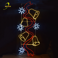 Decoración navideña para exteriores, luces LED 2D con motivo de poste de calle, novedad