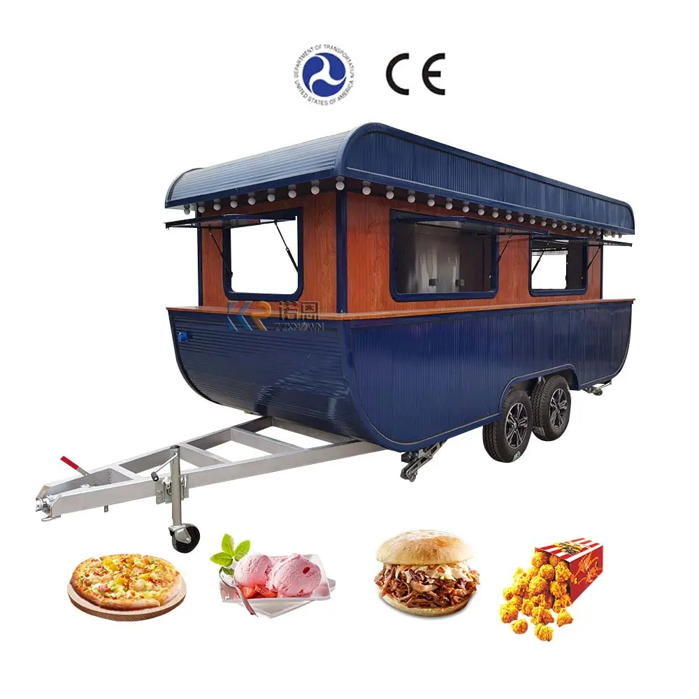 CE DOT sertifikası ile 2024 gıda kamyonu mobil yiyecek arabası tam donanımlı mutfak gıda satış arabası