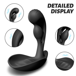 Masseur de prostate transfrontalier vibrant électrique avec contrôle, plug anal, jouet sexuel de masturbation, entraîneur de testicules, sexy - Product Image 3