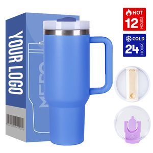 Hot Selling Wholesale Cheap BPA Free Stainless Steel Insulated Vacuum Travel 40oz Coffee Tumbler <b>Straw</b> Handle Lid 6-12 Hours - Product Image 2