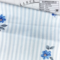 Tissu tricoté jacquard à pointelle côtelée à motif floral rayé 96,5 % polyester 3,5 % élasthanne pour pyjamas, robes et vêtements – Direct Usine
