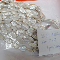 Perles d'eau douce baroques de grande taille, forme nucléée, blanches cristallines, naturelles, en vrac, pour la fabrication de bijoux