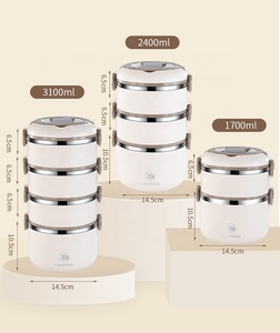 Lonchera Bento de Acero Inoxidable Aislada de 3 Niveles, Hermética, Apta para Microondas, Térmica, para Mantener el Calor de los Alimentos - Product Image 6