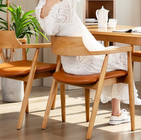 Meubles de restaurant de luxe modernes Nouveau design Ensemble table à manger en bois Chaises de style occidental pour le salon Hôtel Chambre à coucher-sur