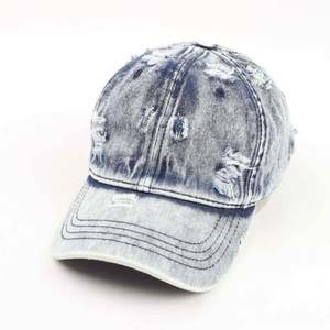 Wholesale Vintage Baseball Cap Denim <b>Dad</b> <b>Hat</b> Custom Washed Distressed Baseball Cap - Product Image 4