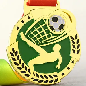 Factory Custom Award Champion Fußball medaillen Medaillen halter Fußball medaillen Fußball mit Logo