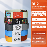 Pulsera de Cuerda Elástica Impermeable con Logotipo/Tamaño Personalizado EM4305 RFID/NFC 13.56MHz 1K para Control de Acceso