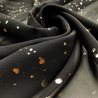 Tissu en Chiffon de Polyester Personnalisable Léger et Doux à Haute Torsion avec Points Dorés Estampés pour Robes de Filles, Vêtements de Mariage et Utilisation Automobile