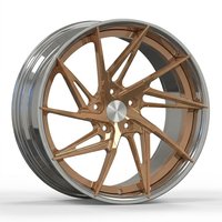 Neue Geruida Gebürstete Goldpolierte Mehrspeichen-Schmiedefelgen aus 6061 T6 Aluminiumlegierung 12000T Gepresst TÜV/JWL/VIA S4-00013 18-24