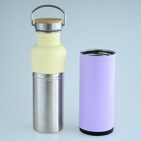 Botella de Agua Deportiva de Acero Inoxidable Personalizada con Logotipo, Multi-Capacidad, Sin Aislamiento, 420/550 ml, con Asa