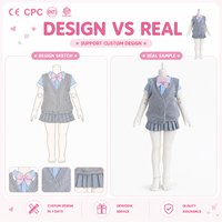 Tenue de poupée personnalisée style académie : Gilet tricoté, chemise et jupe plissée – Ensemble de costume JK pour accessoires de poupée BJD articulée