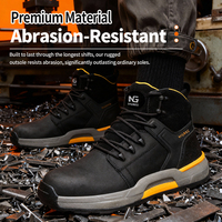 Chaussures de sécurité unisexes à embout d'acier, respirantes, légères, en cuir microfibre, norme S3, résistantes aux perforations, pour chantier