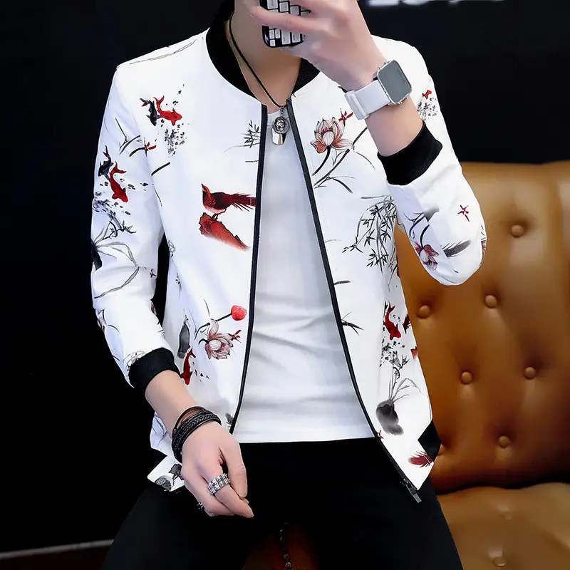 Men's Korean version of the trend of spring, autumn and winter new slim youth thin handsome jacket jacket