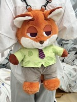 Sac à dos en peluche 3D renard et lapin de haute qualité, durable, avec réduction de la charge, doublure en microfibre et cuir synthétique, fermeture éclair multicouche