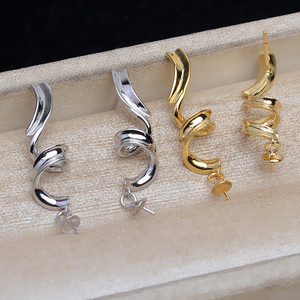 Juego de Pendientes con Colgante de Trébol de Plata S925 Wenchi con Perla Personalizada, Accesorios de Joyería DIY, Soporte Vacío, China 16147 - Product Image 1