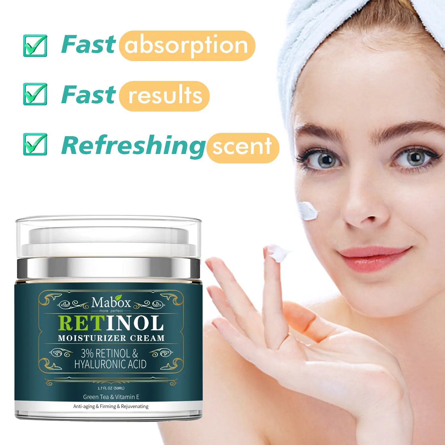 Mabox Retinol Hyaluronic एसिड चेहरे मॉइस्चराइजिंग क्रीम विटामिन एक शराब सार फेस क्रीम सौंदर्य प्रसाधन त्वचा की देखभाल