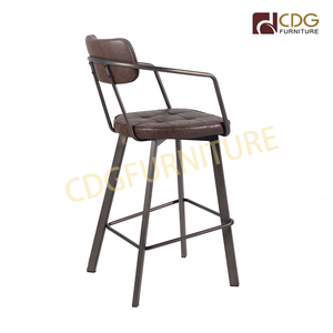Sillón de cuero Pu con patas negras de Metal, <span class=keywords><strong>taburete</strong></span> de Bar tapizado, producto de descuento, diseño de estilo de lujo moderno, 75cm de hierro - Product Image 4
