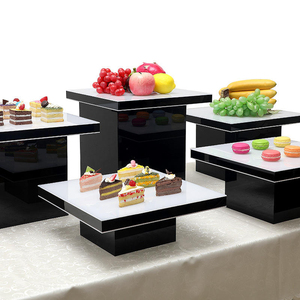 Modern Elegant Acrylic Display Stand – Stackable Cubes Shelf Riser, Buffet <b>Table</b> Decor for Weddings, Parties & Catering. - Product Image 4