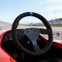 Volant de jeu en Alcantara suède de 330 mm, style plat à 3 branches pour simulateurs de course, adaptateur Logitech Thrustmaster