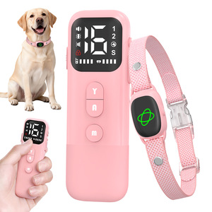 Pink Remote <b>Control</b> Dog Trainer With Color Screen <b>Bark</b> Suppressor For Pet Training One-To-One Model LA931 - Product Image 1