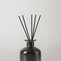 Bâtonnets de Fibre Noirs Diffuseur d'Huiles Essentielles de Qualité Médicale Antibactériens Écologiques, Bâtonnets en Rotin pour Diffuseur à Roseaux