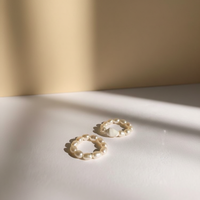 YK219 Natürliche Süßwasser perlen ringe verstellbare Vintage Reis perlen Muschel elastischen Ring Frauen
