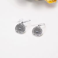 Boucles d'oreilles pendantes en argent sterling 925 avec œil bleu lotus, bijoux de protection spirituelle pour femmes