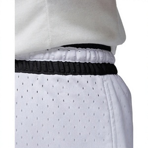 Men's White Basketball <b>Shorts</b> Solid Color Side Stripe Drawstring Waist Breathable Sporty Style <b>Bermuda</b> Length - Product Image 6