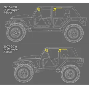 Hot Sale 4x4 Auto Tuning Accessories Car Steel Aluminium Front And Rear Grab Handle Bar For Jeep Wrangler JK JL JT